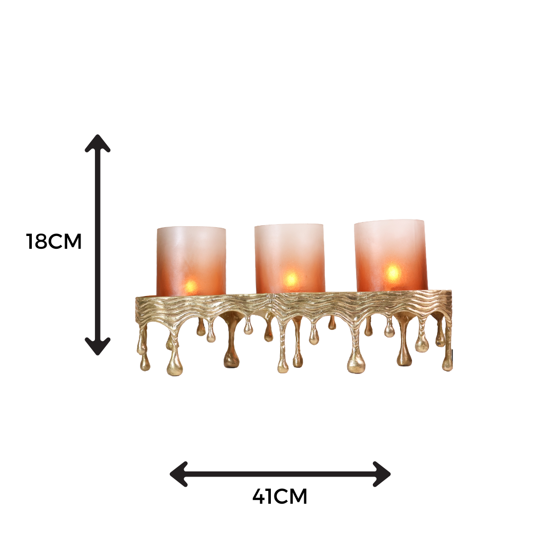 Radiant Ember Lamp Holder - TRIO(BRASS&GLASS)