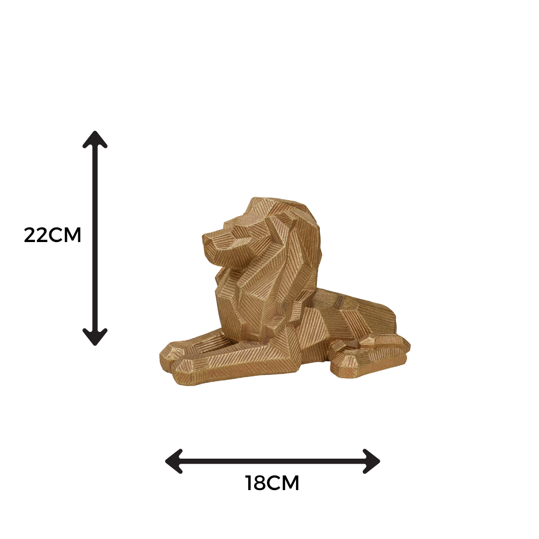 Regal Lion Decor Showpiece Gold