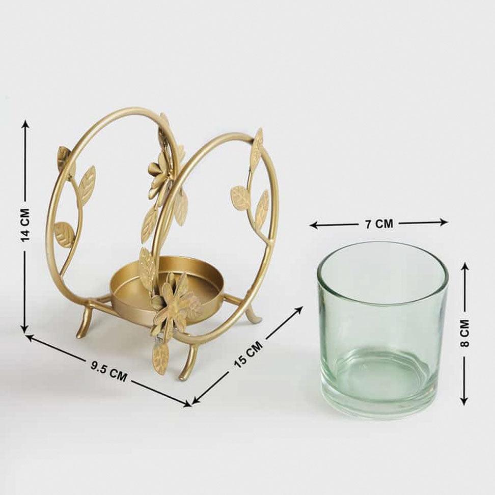 Floral Metal T-Light Holder