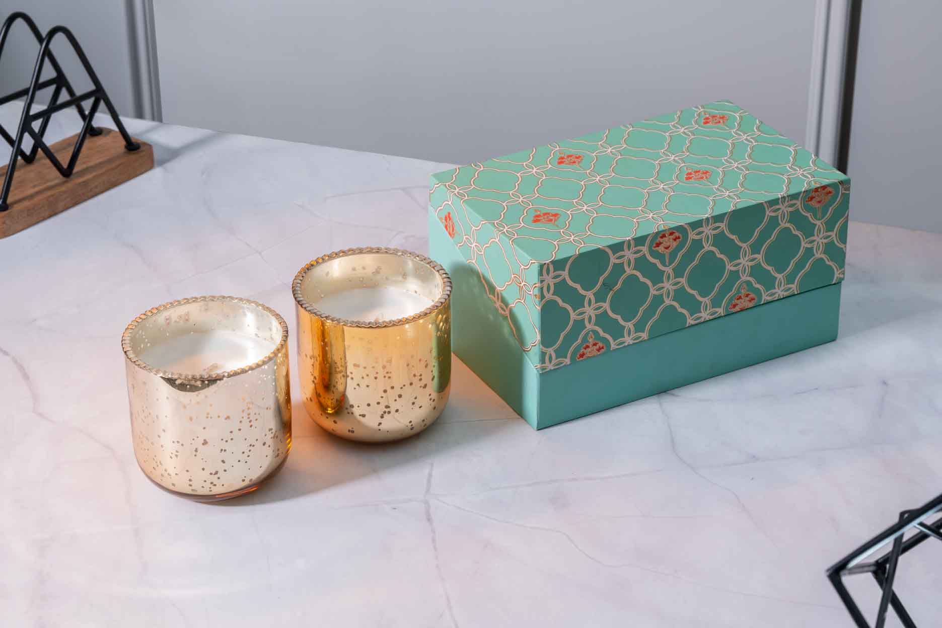 Antique Votives With Iris Box & Wax (Pack Of 2)