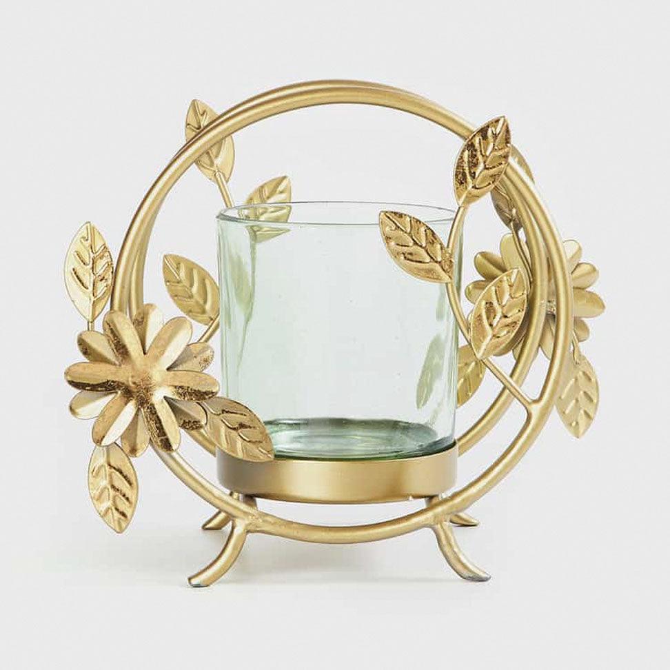 Floral Metal T-Light Holder