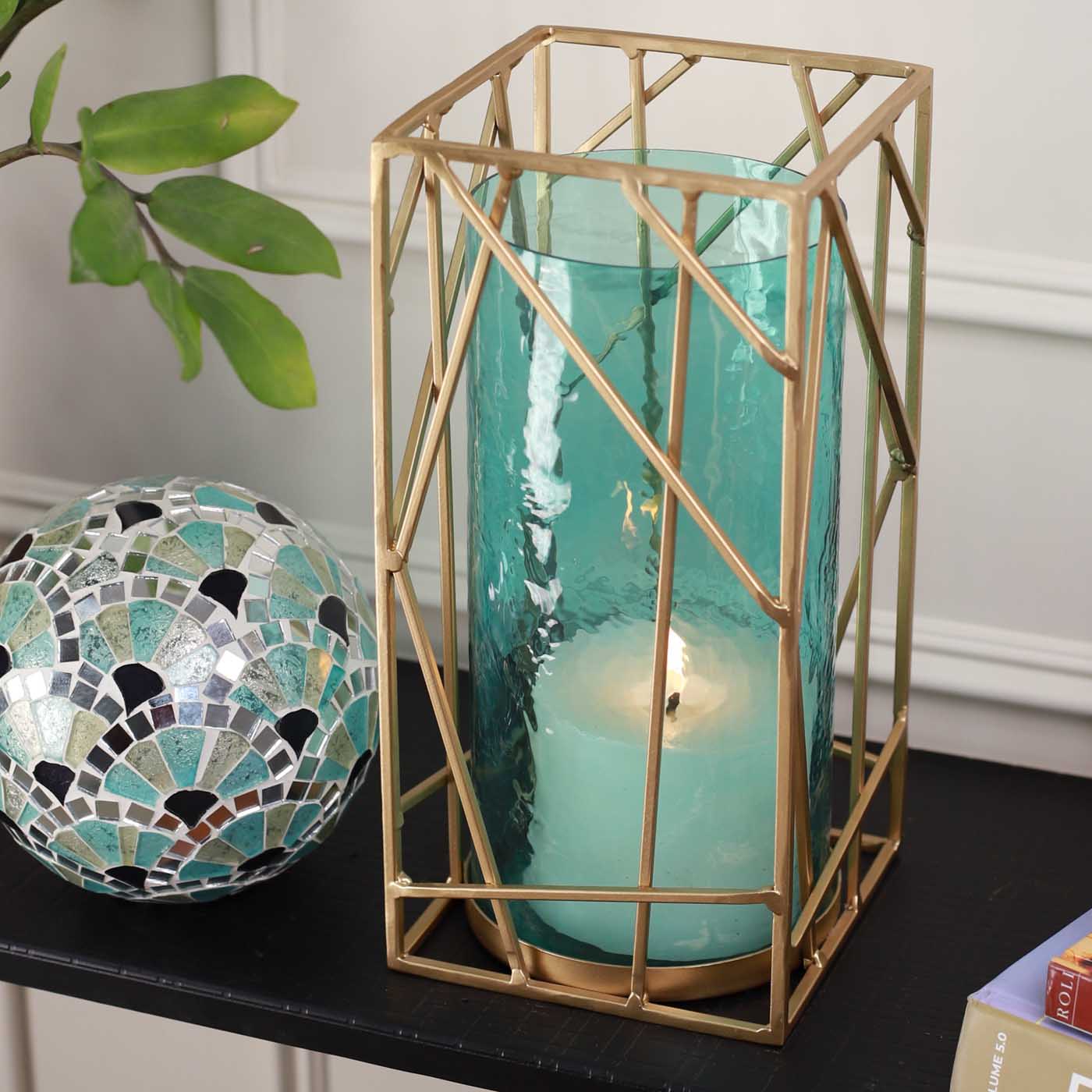 Big Hurricane Candle Holder (Blue)