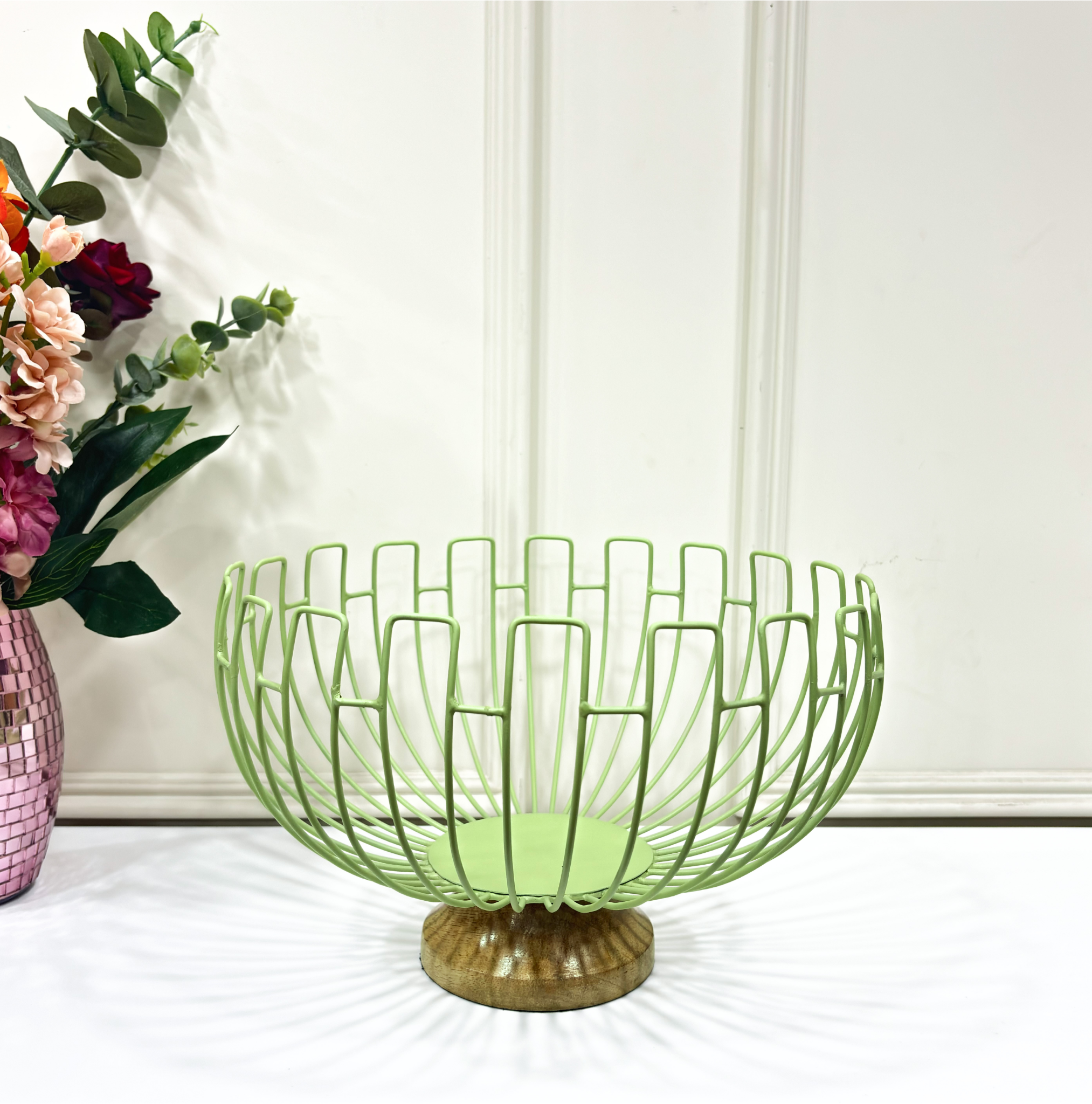 Fruit Basket with wooden base - Curiocart