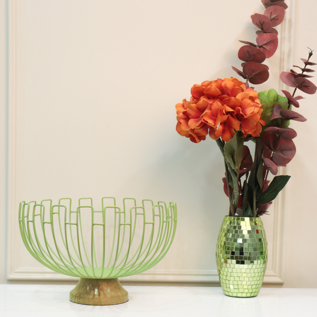 Fruit Basket with wooden base - Curiocart