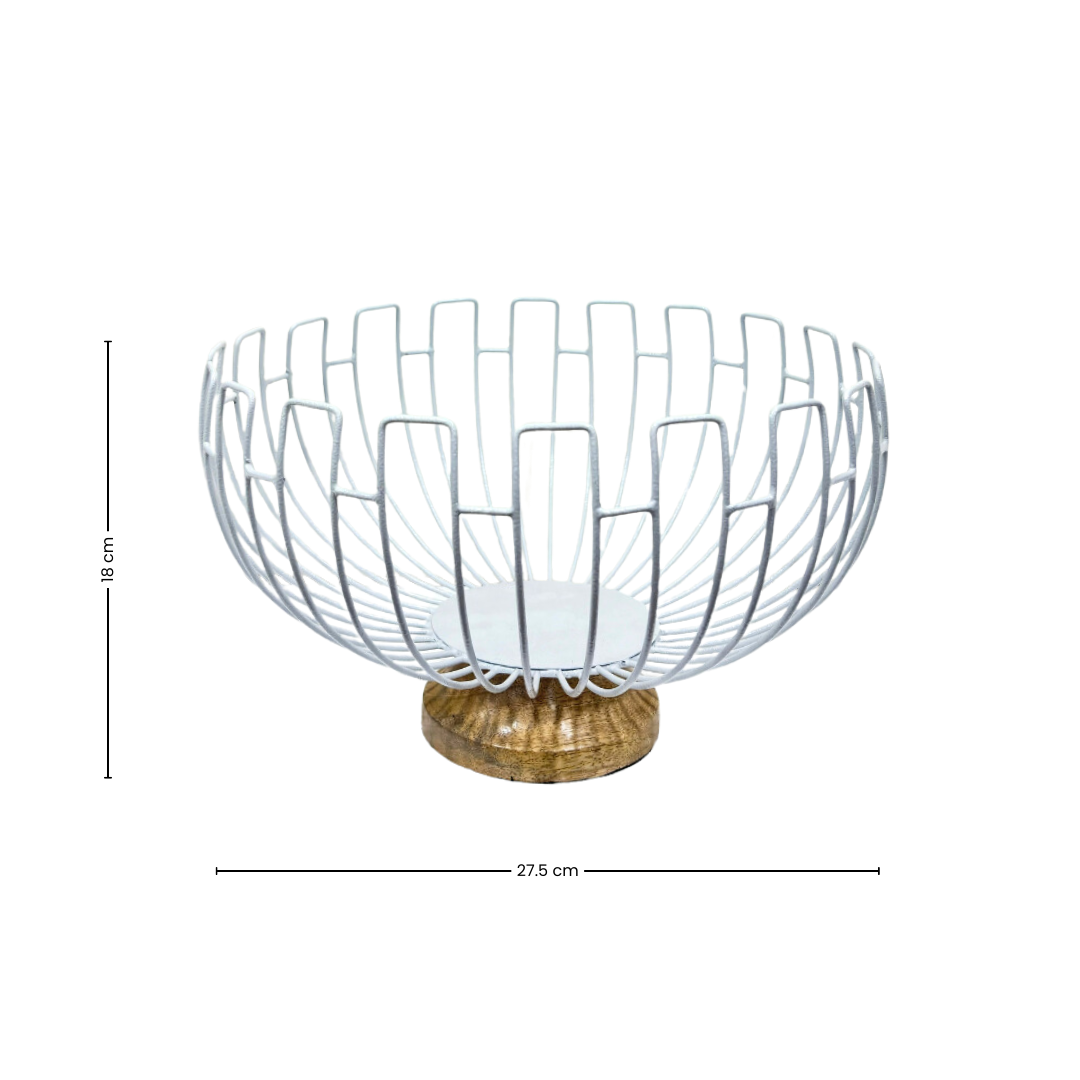 Fruit Basket with wooden base - Curiocart