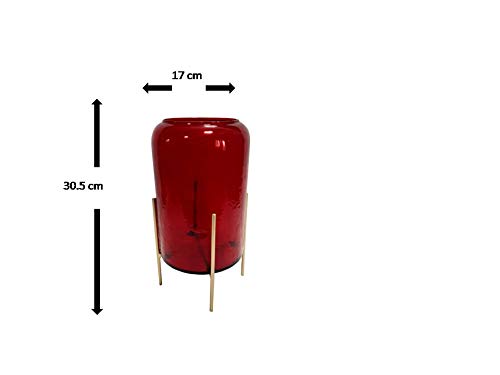 Hammered Glass Cylinder Vase with Stand - Curiocart