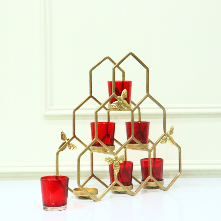 Beehive Red T- Light Holder - Curiocart