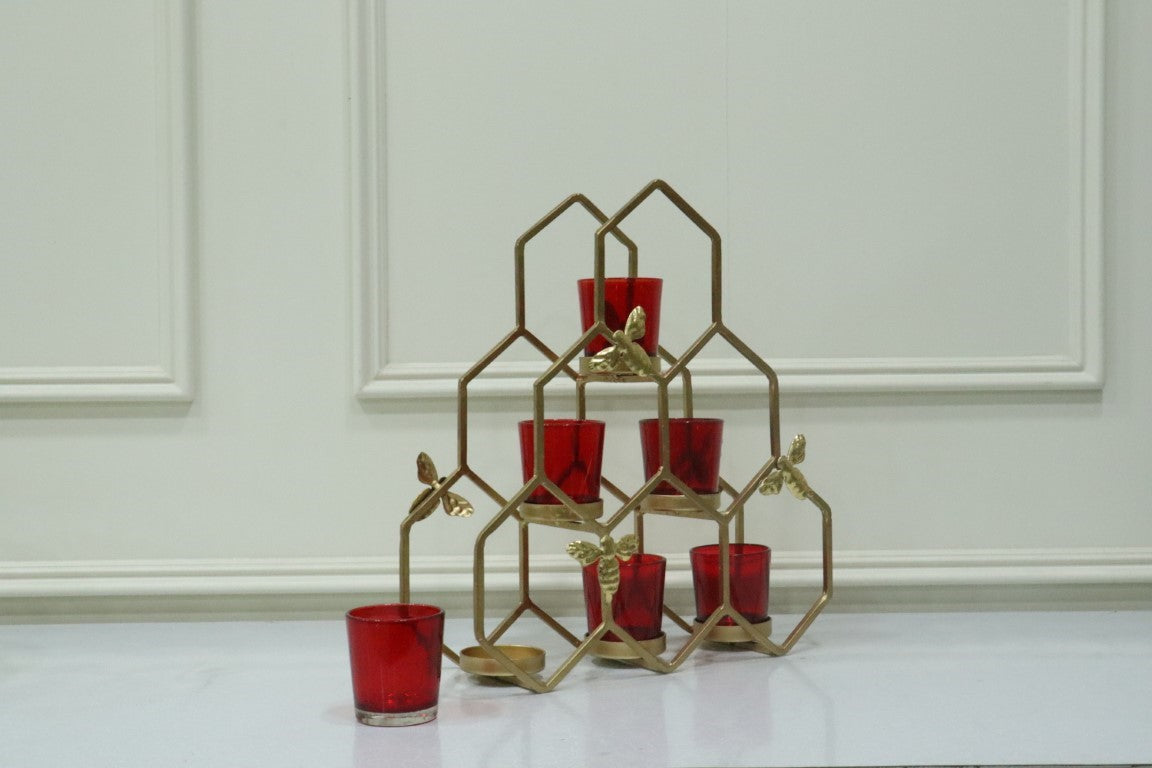 Beehive Red T- Light Holder - Curiocart