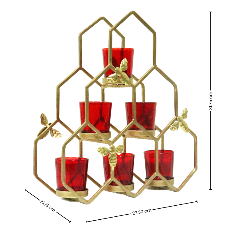 Beehive Red T- Light Holder - Curiocart