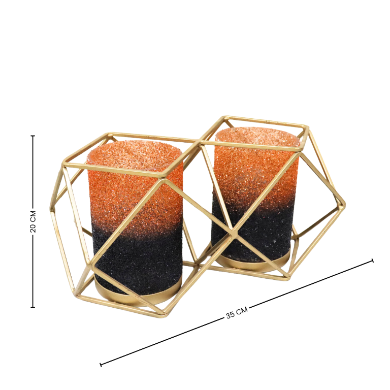 GlowLite Orange black twin flames Votive - Curiocart