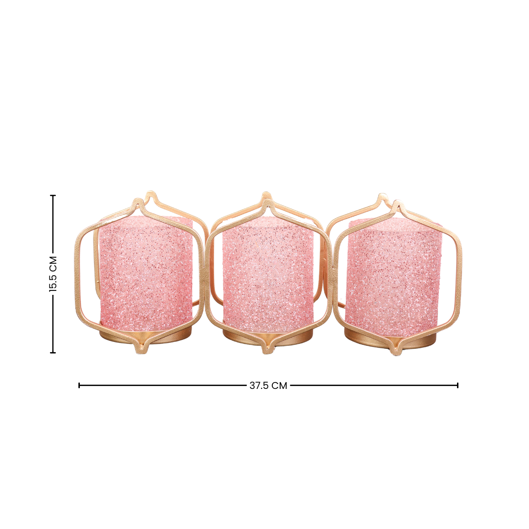 GlowLite Pink Triple flame Votives - Curiocart