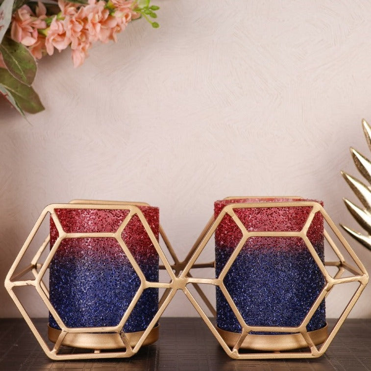 GlowLite Red Blue twin flames Votive - Curiocart