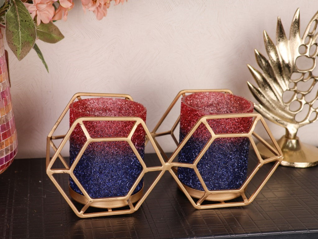 GlowLite Red Blue twin flames Votive - Curiocart
