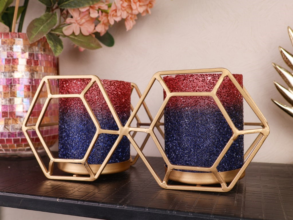 GlowLite Red Blue twin flames Votive - Curiocart