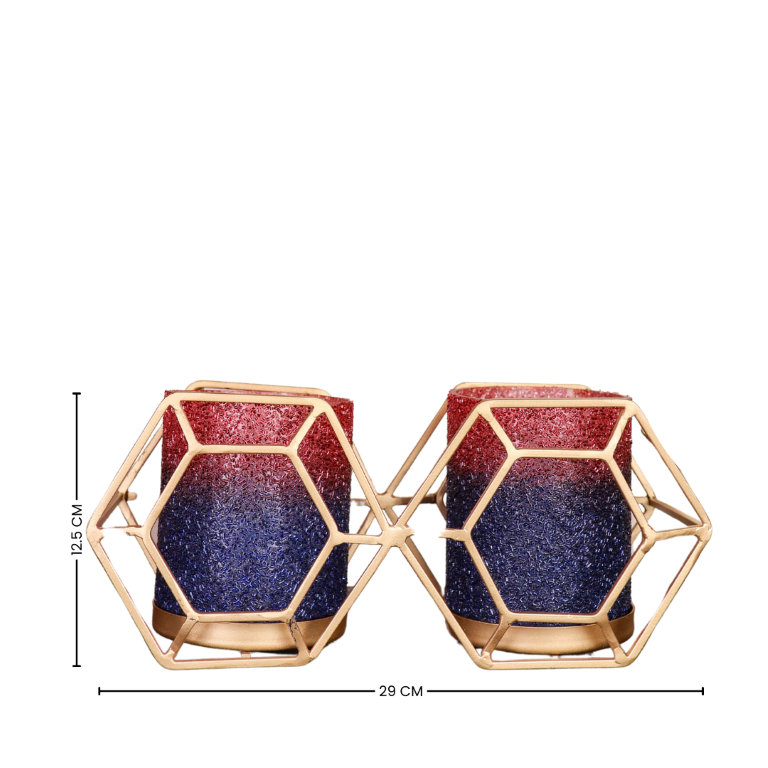 GlowLite Red Blue twin flames Votive - Curiocart