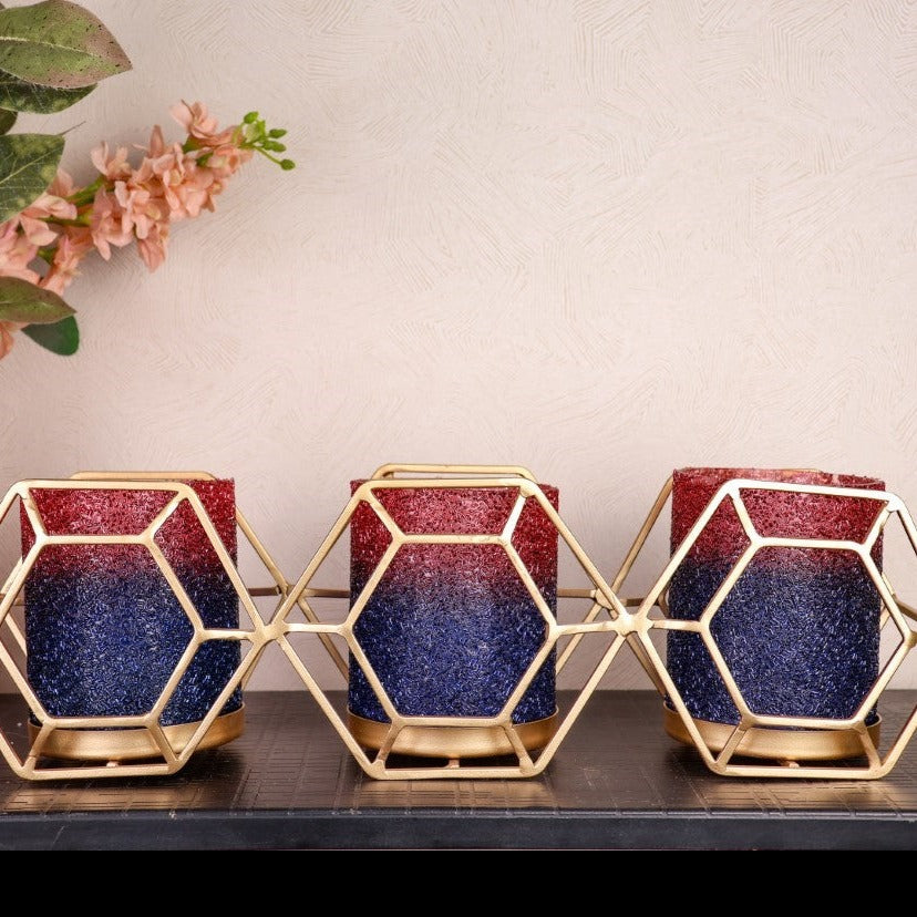 GlowLite Red Blue Triple flames Votive - Curiocart