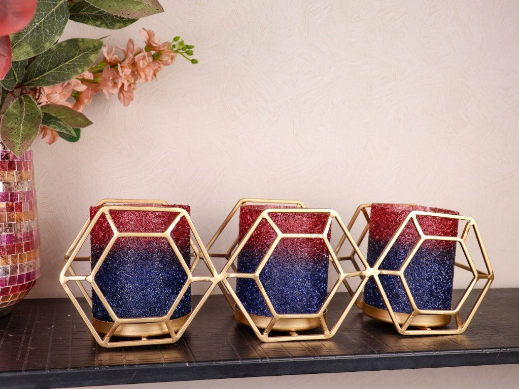 GlowLite Red Blue Triple flames Votive - Curiocart