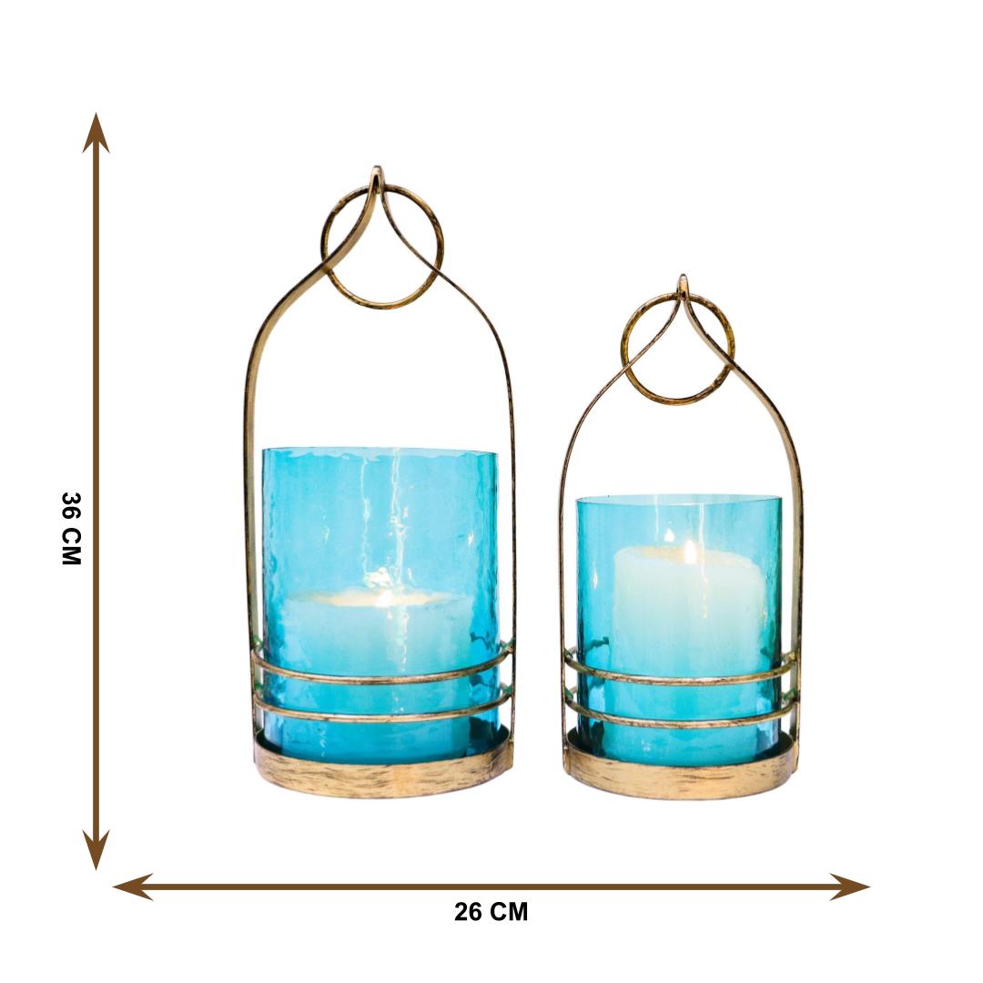 Copper & Teal Candle Holder: Set of 2 - Curiocart