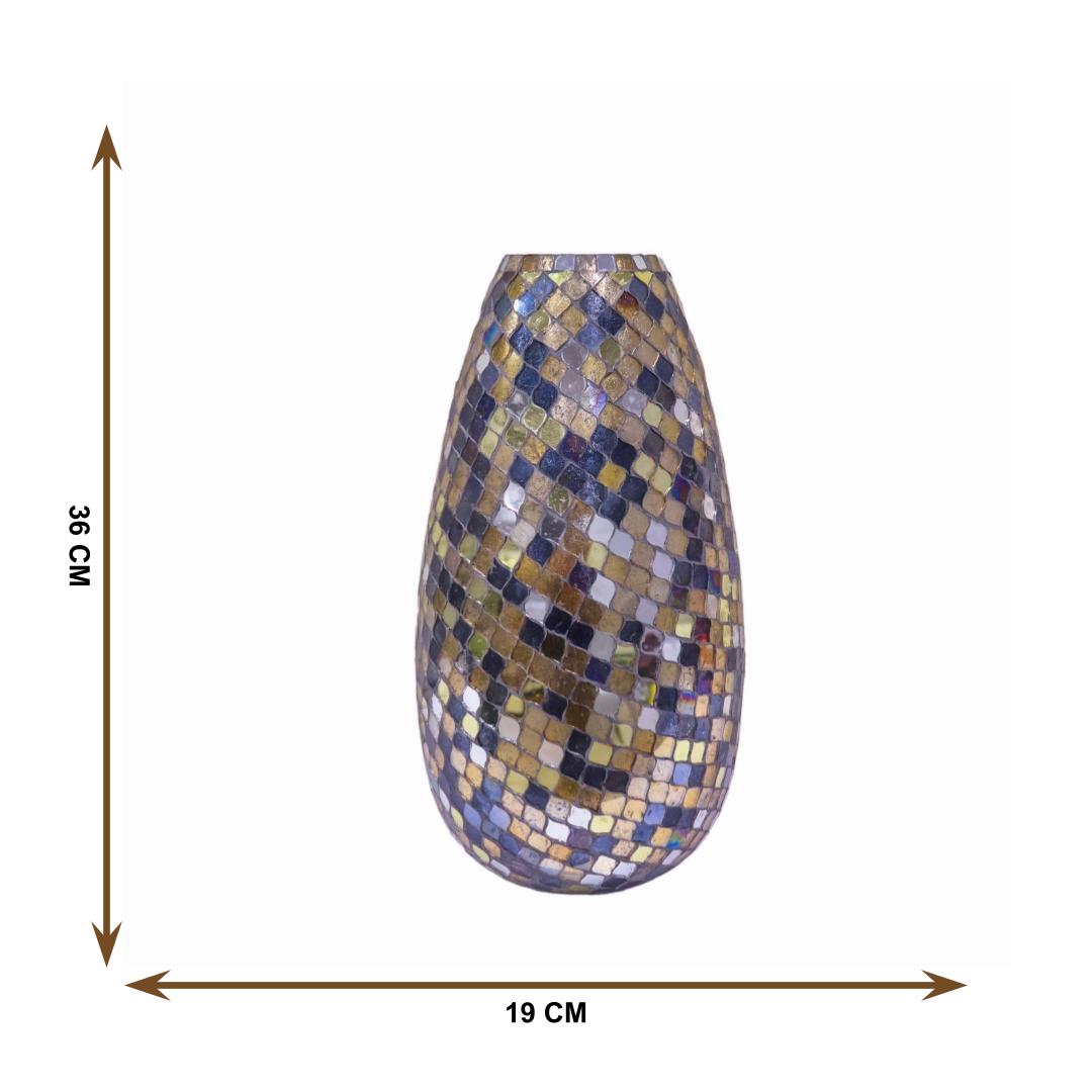 Multicolored Glass Mosaic Vase - Curiocart