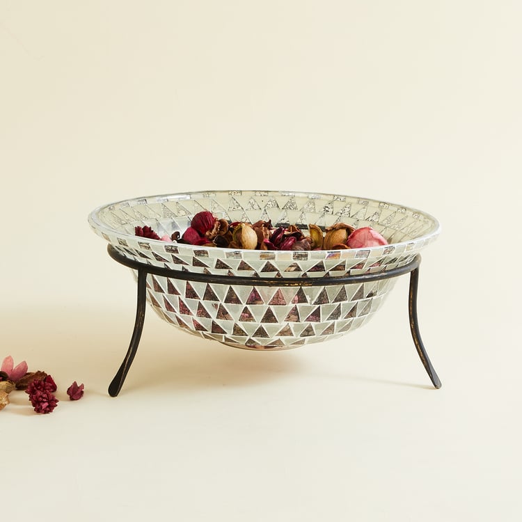 Glass Mosaic Potpourri Bowl with Stand - Curiocart