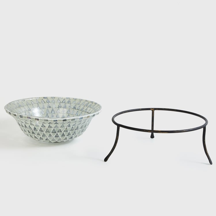 Glass Mosaic Potpourri Bowl with Stand - Curiocart