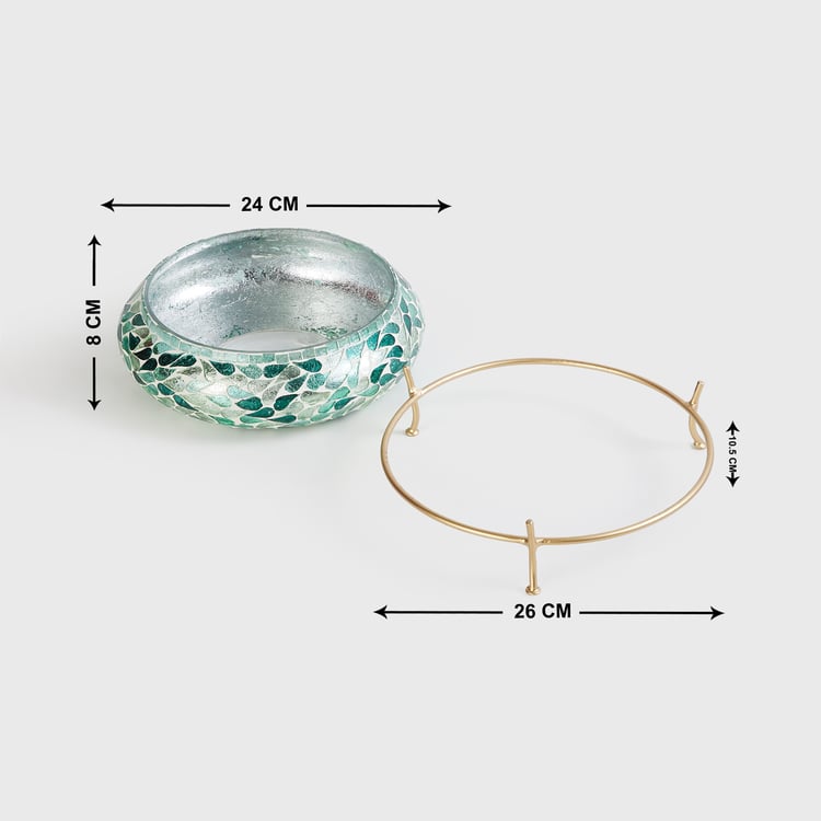 Glass Mosaic Potpourri Bowl with Stand - Curiocart