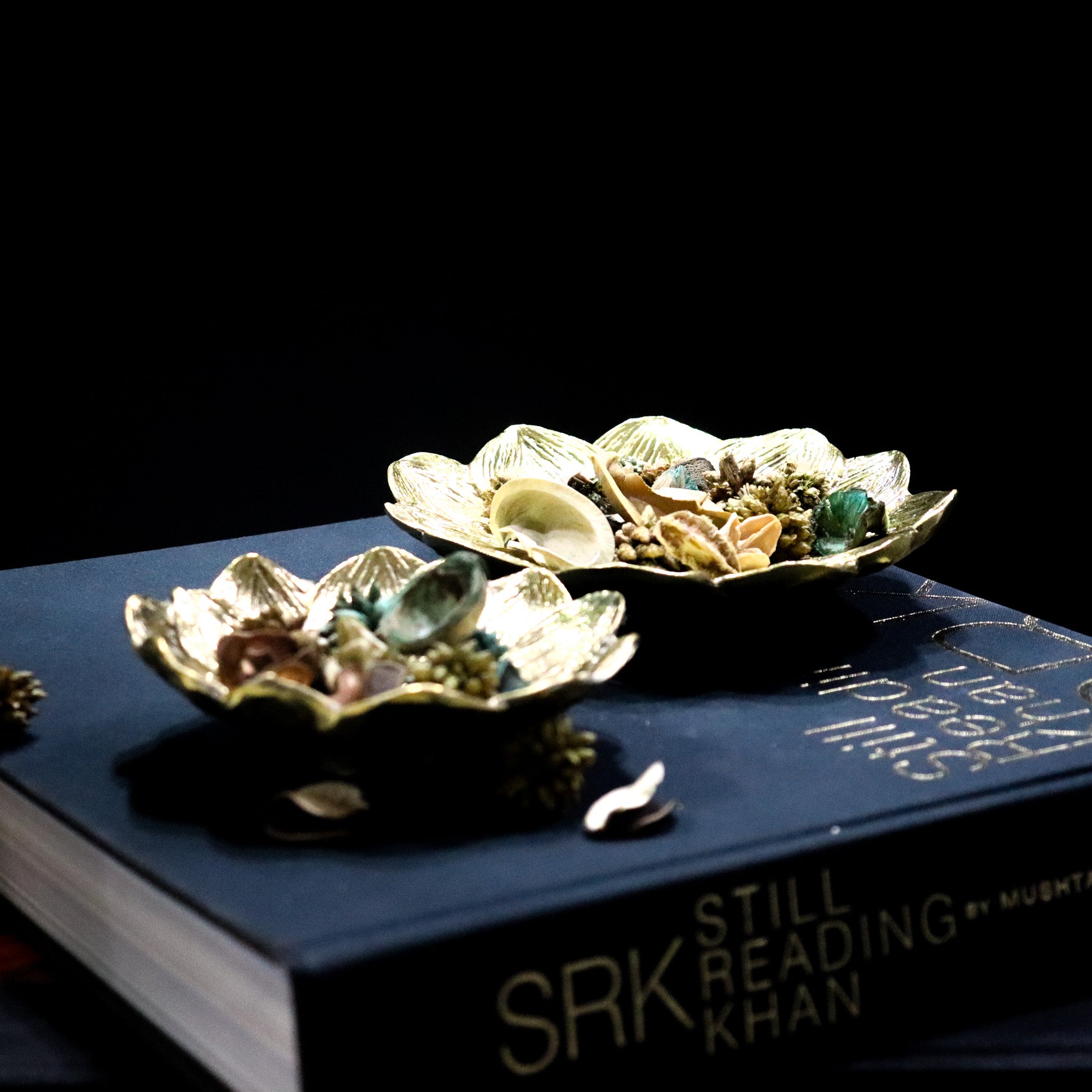 Brass Floral Nut Bowl: Set of 2 - Curiocart
