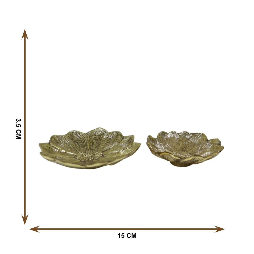 Brass Floral Nut Bowl: Set of 2 - Curiocart