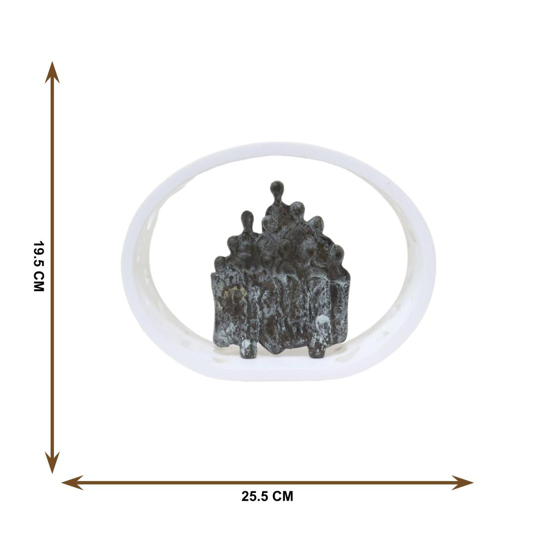 Brass with Corian Human Family Figurine - Curiocart