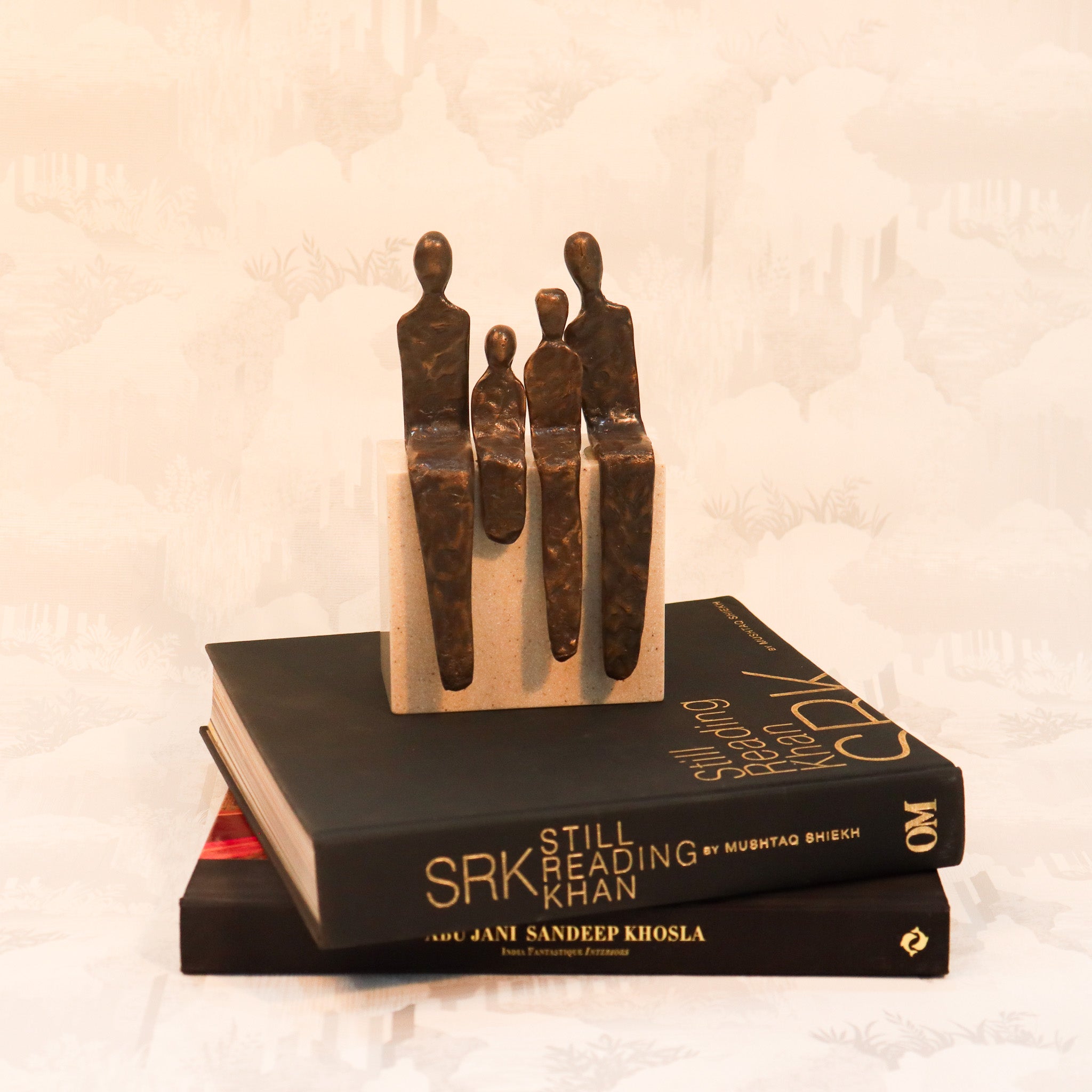 Shelf Sitting Brass Family Sculpture - Curiocart