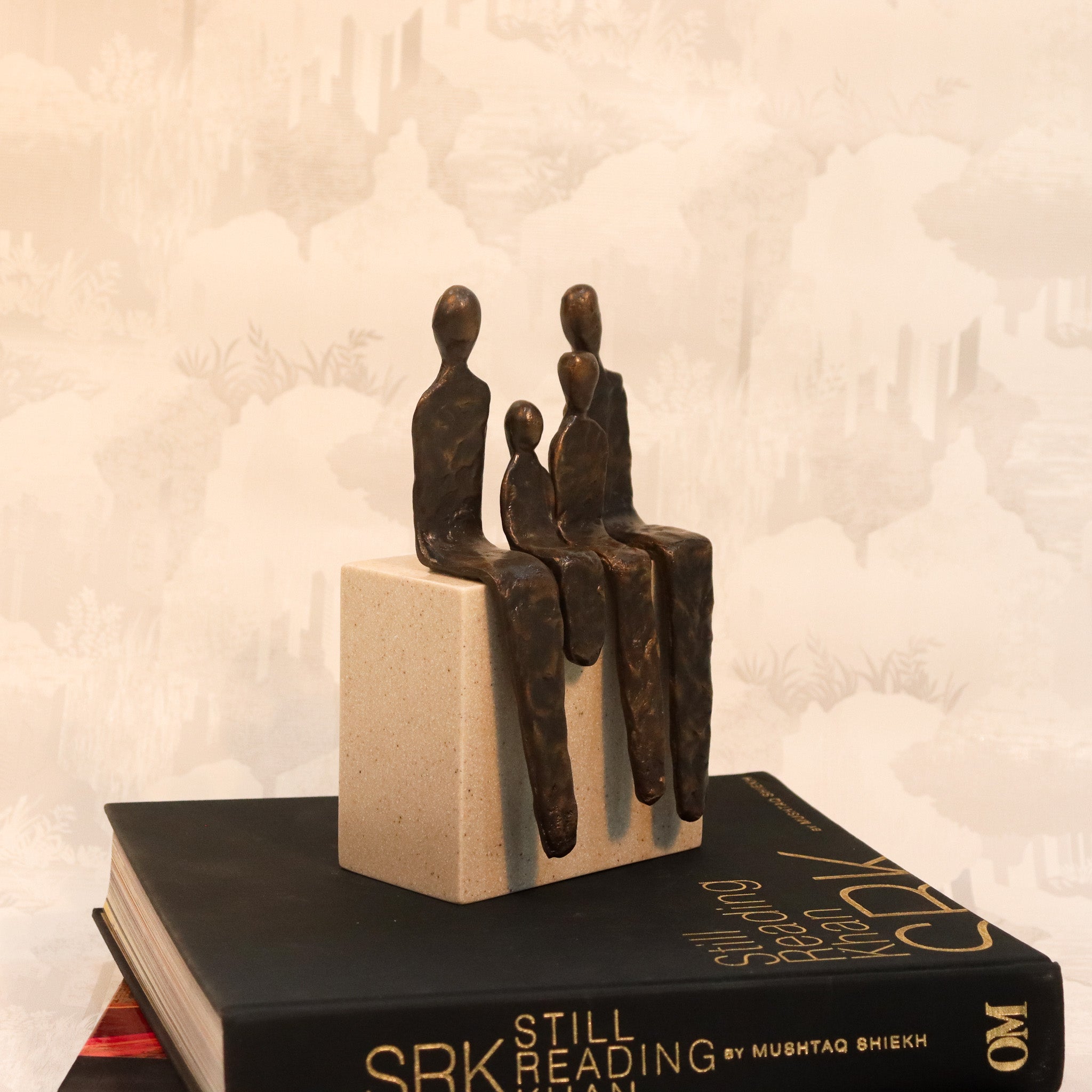 Shelf Sitting Brass Family Sculpture - Curiocart