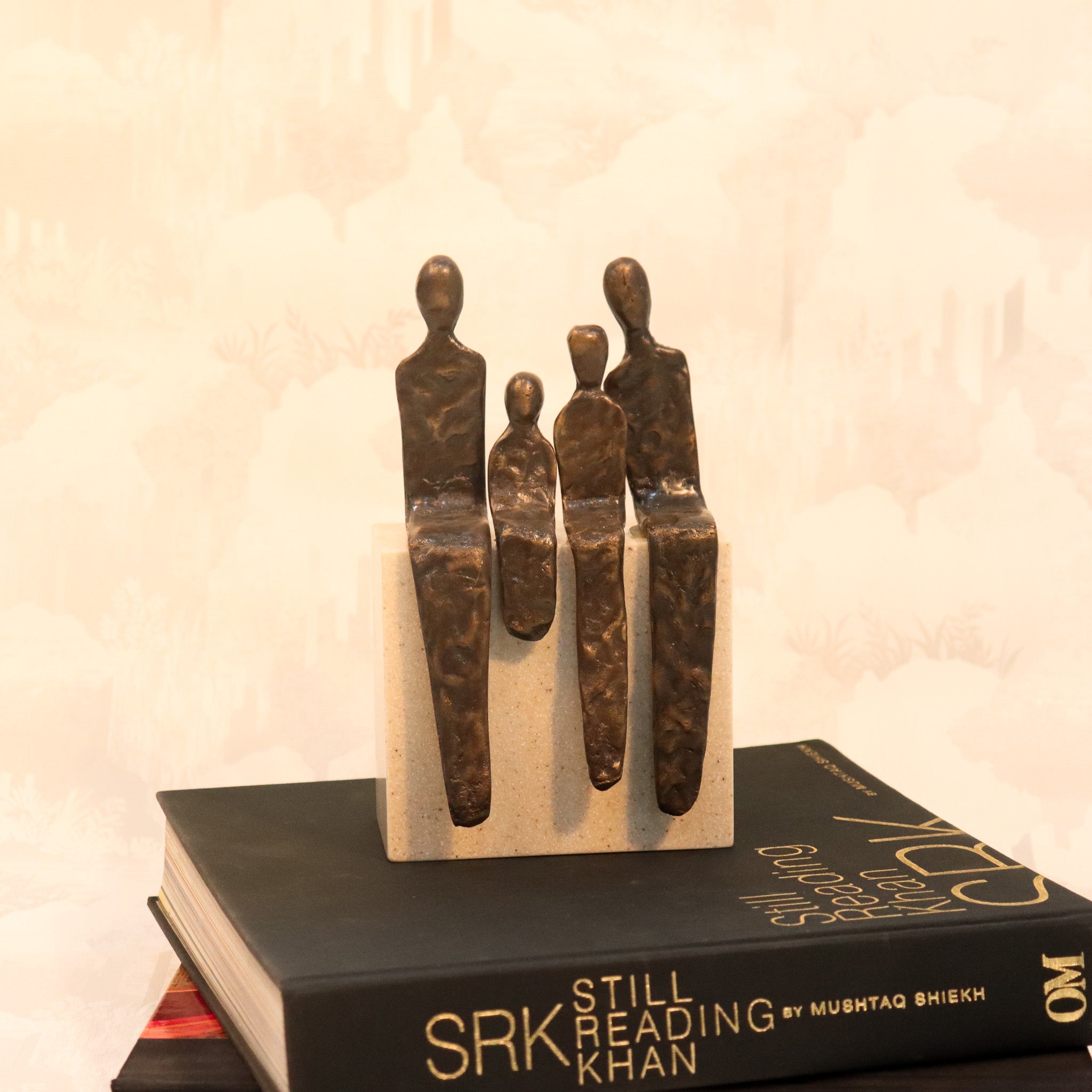 Shelf Sitting Brass Family Sculpture - Curiocart