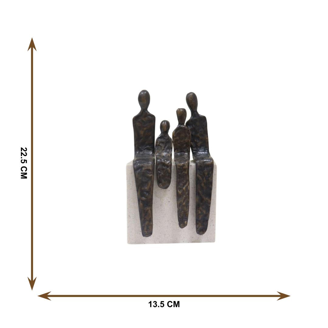 Shelf Sitting Brass Family Sculpture - Curiocart
