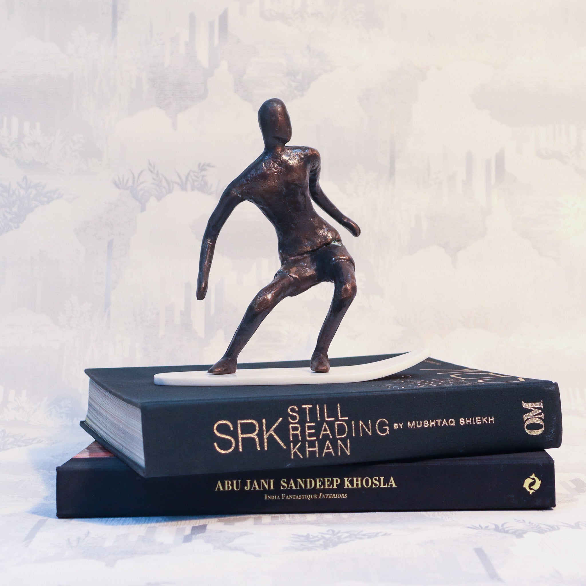 Surfing Brass Human Sculpture - Curiocart