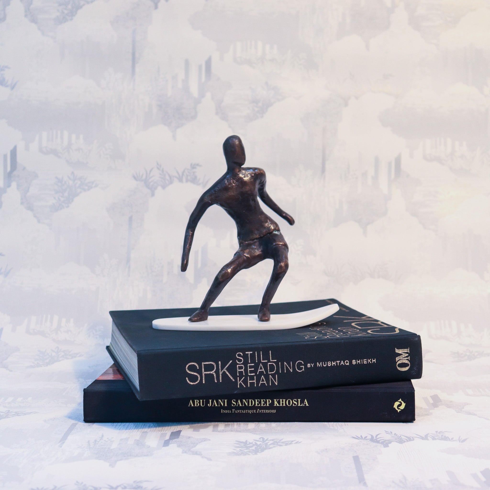 Surfing Brass Human Sculpture - Curiocart