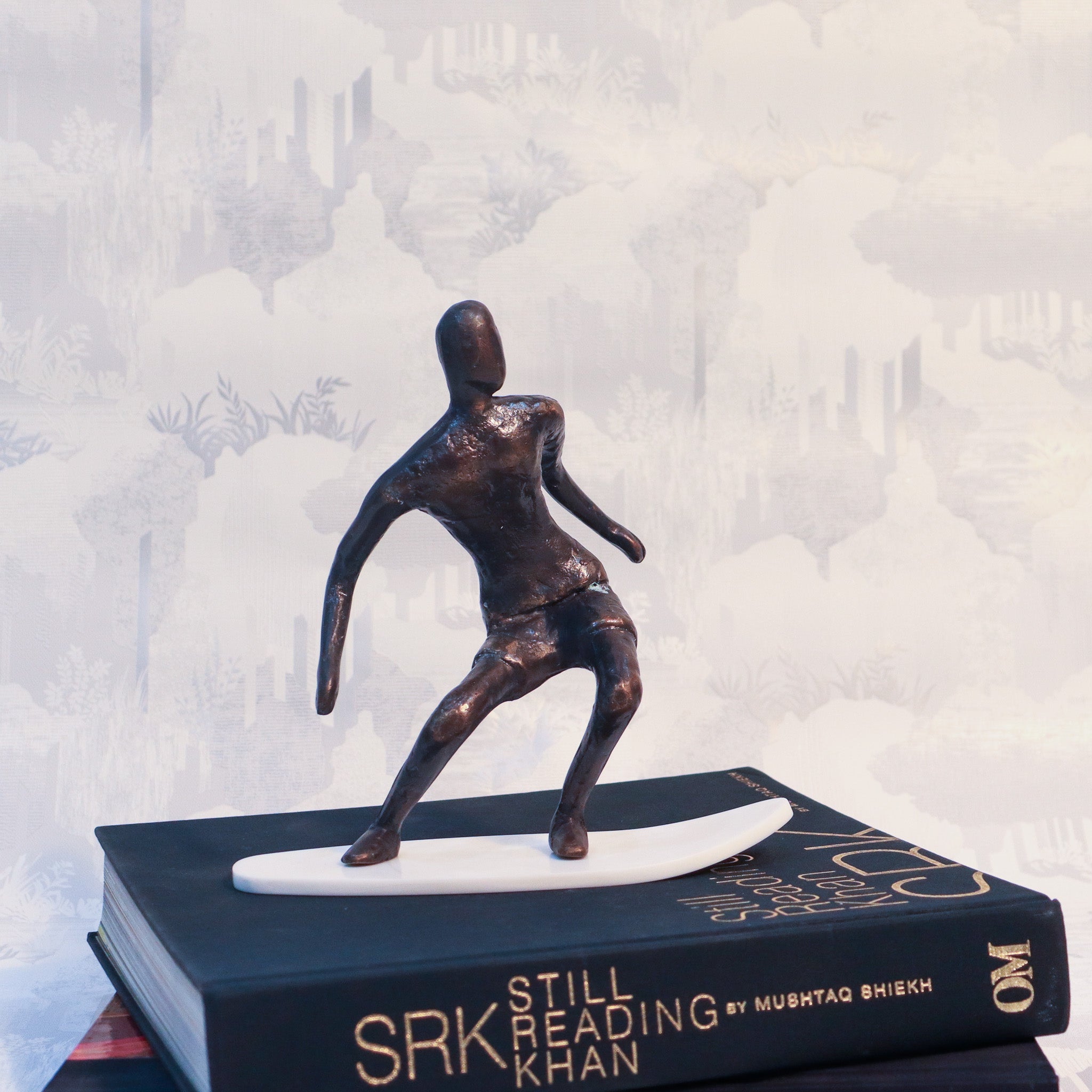 Surfing Brass Human Sculpture - Curiocart