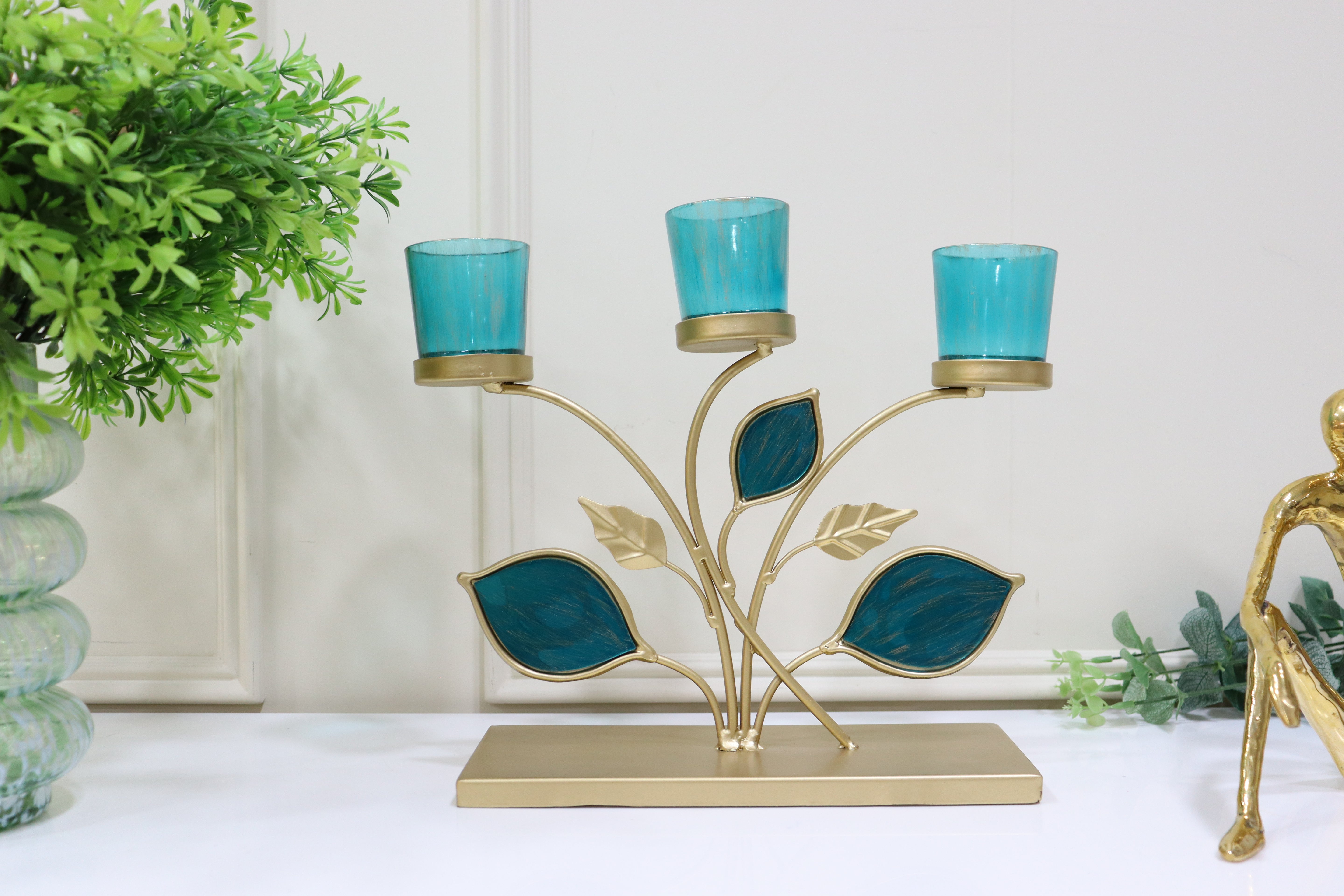 Peacock 3 Votive Candle Holder