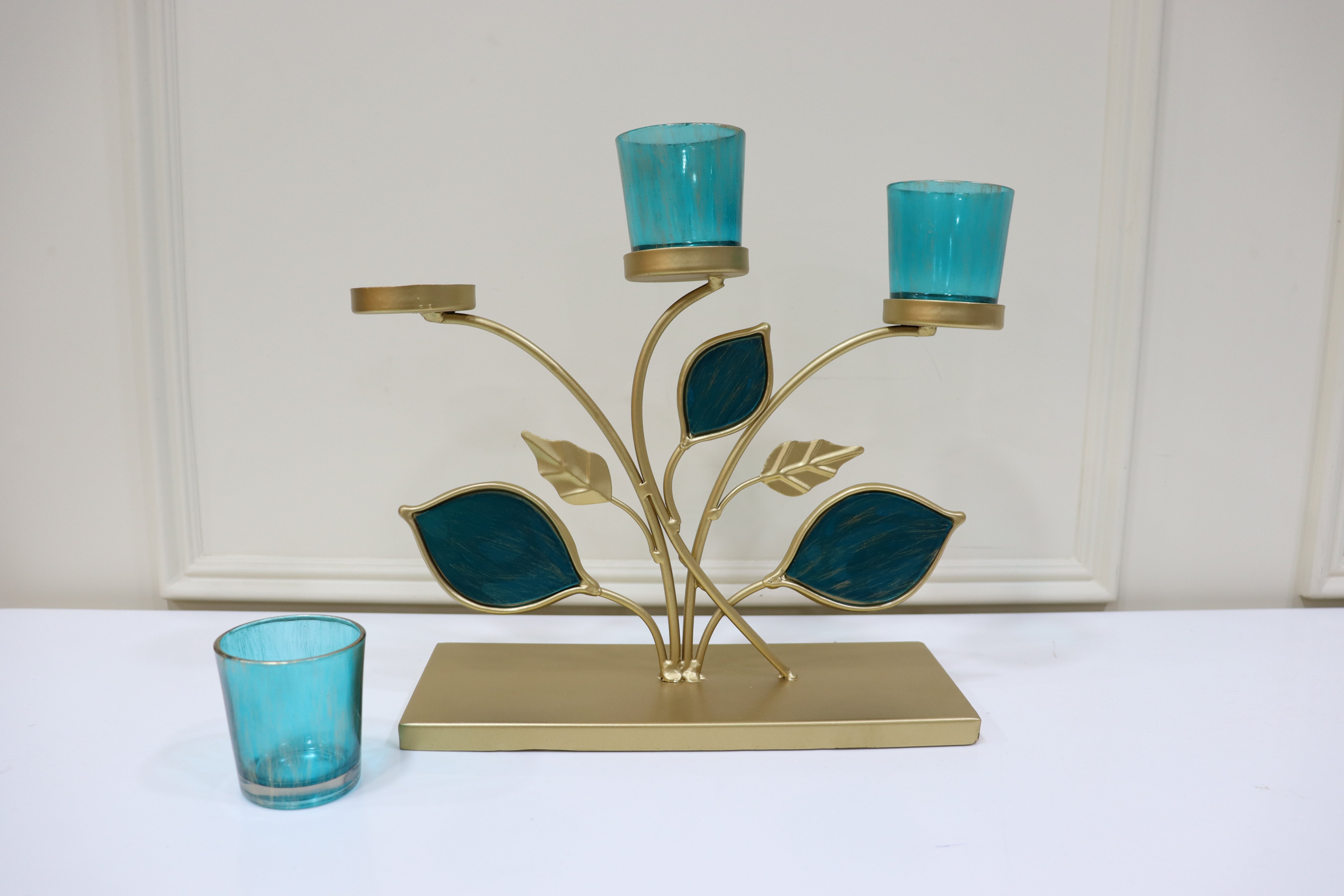 Peacock 3 Votive Candle Holder