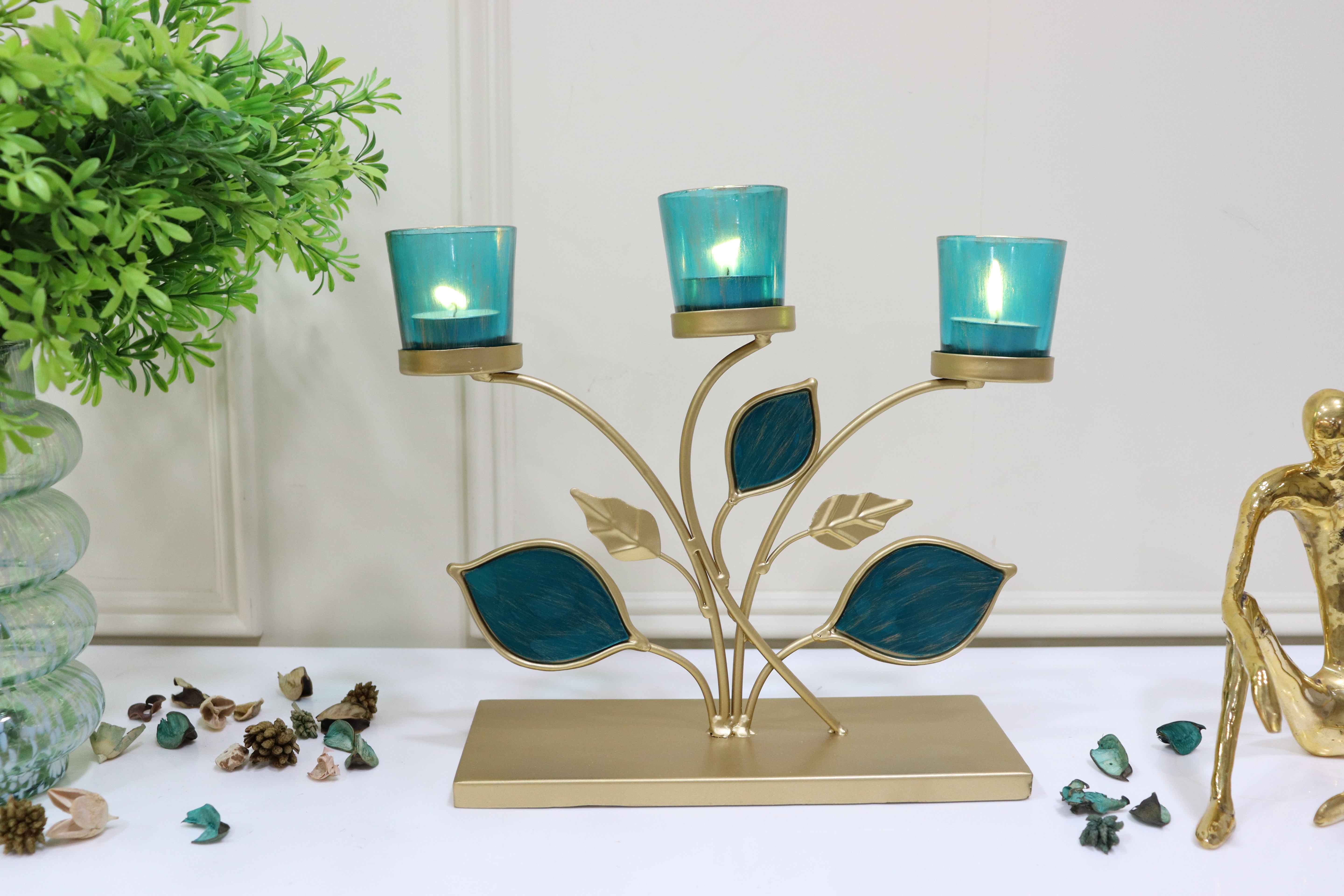 Peacock 3 Votive Candle Holder