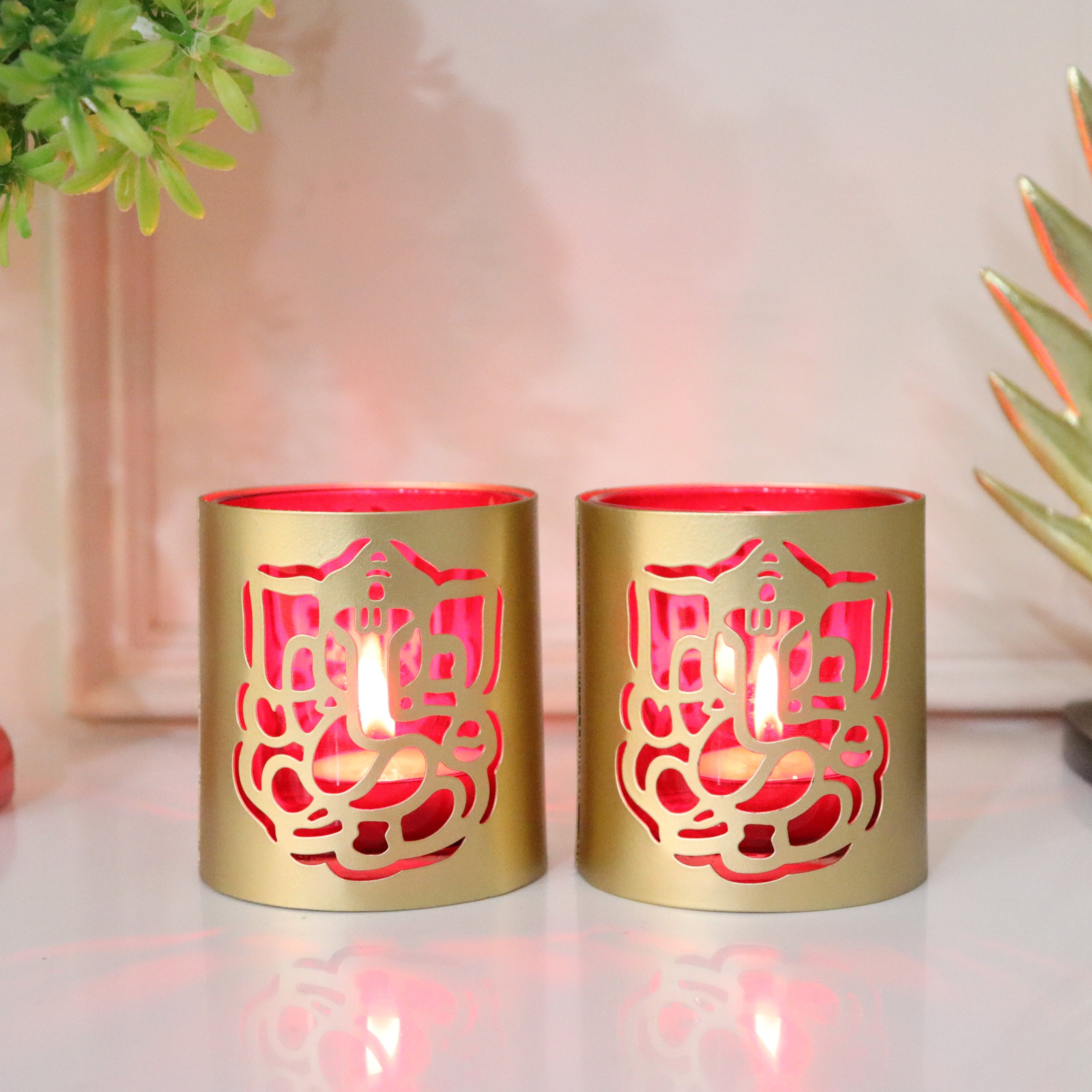 Set of 2-Ganesha T-lite Holder