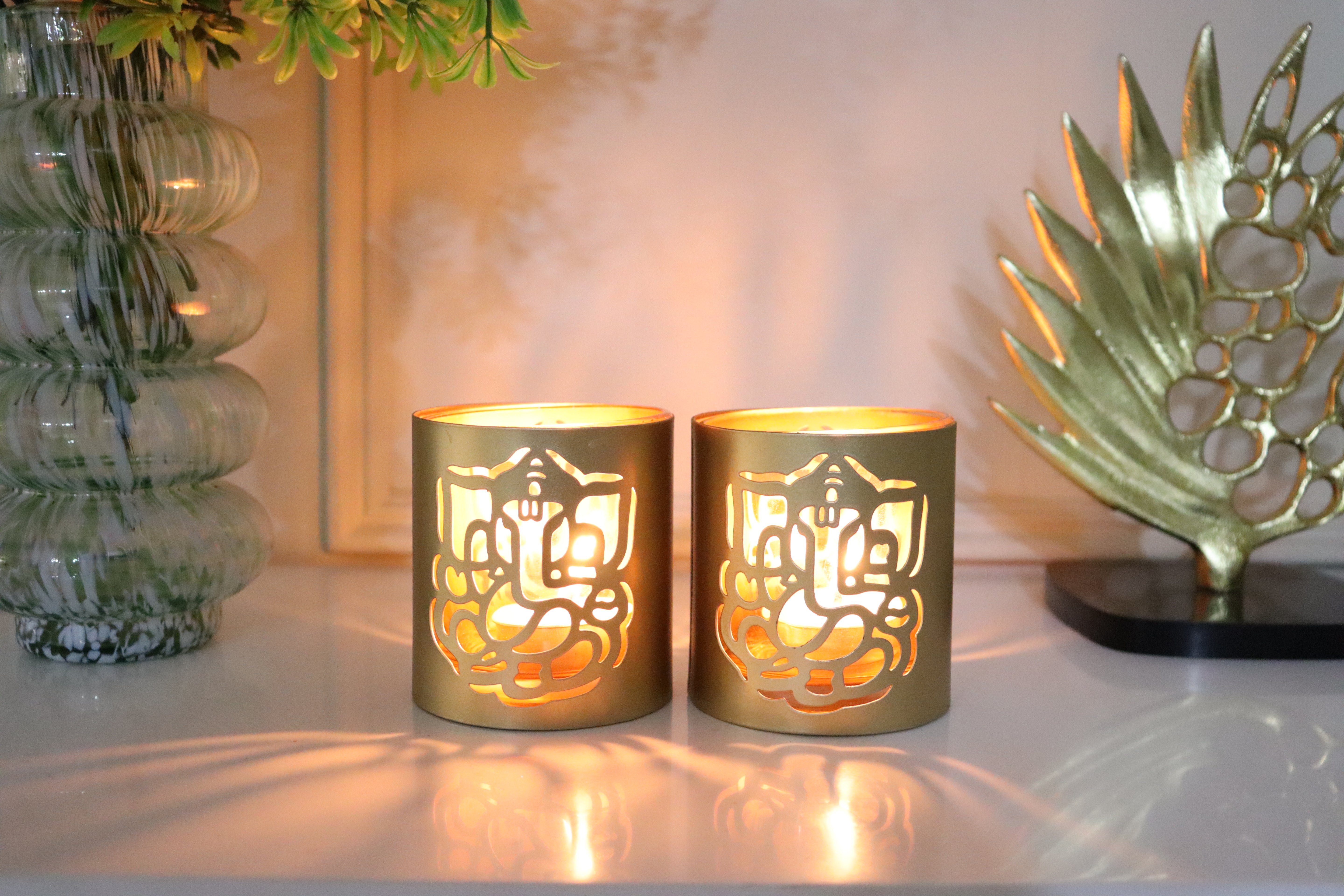 Set of 2-Ganesha T-lite Holder