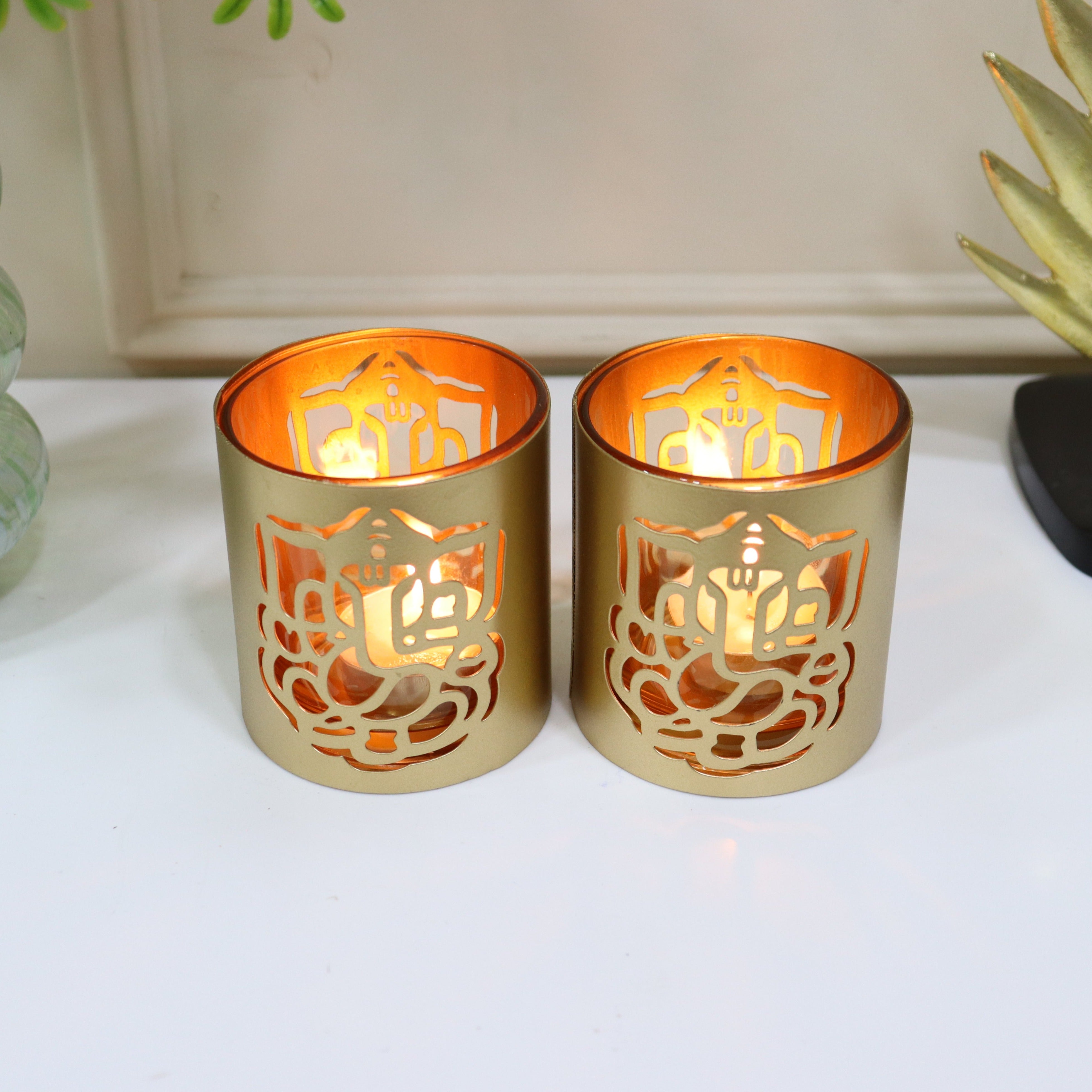 Set of 2-Ganesha T-lite Holder