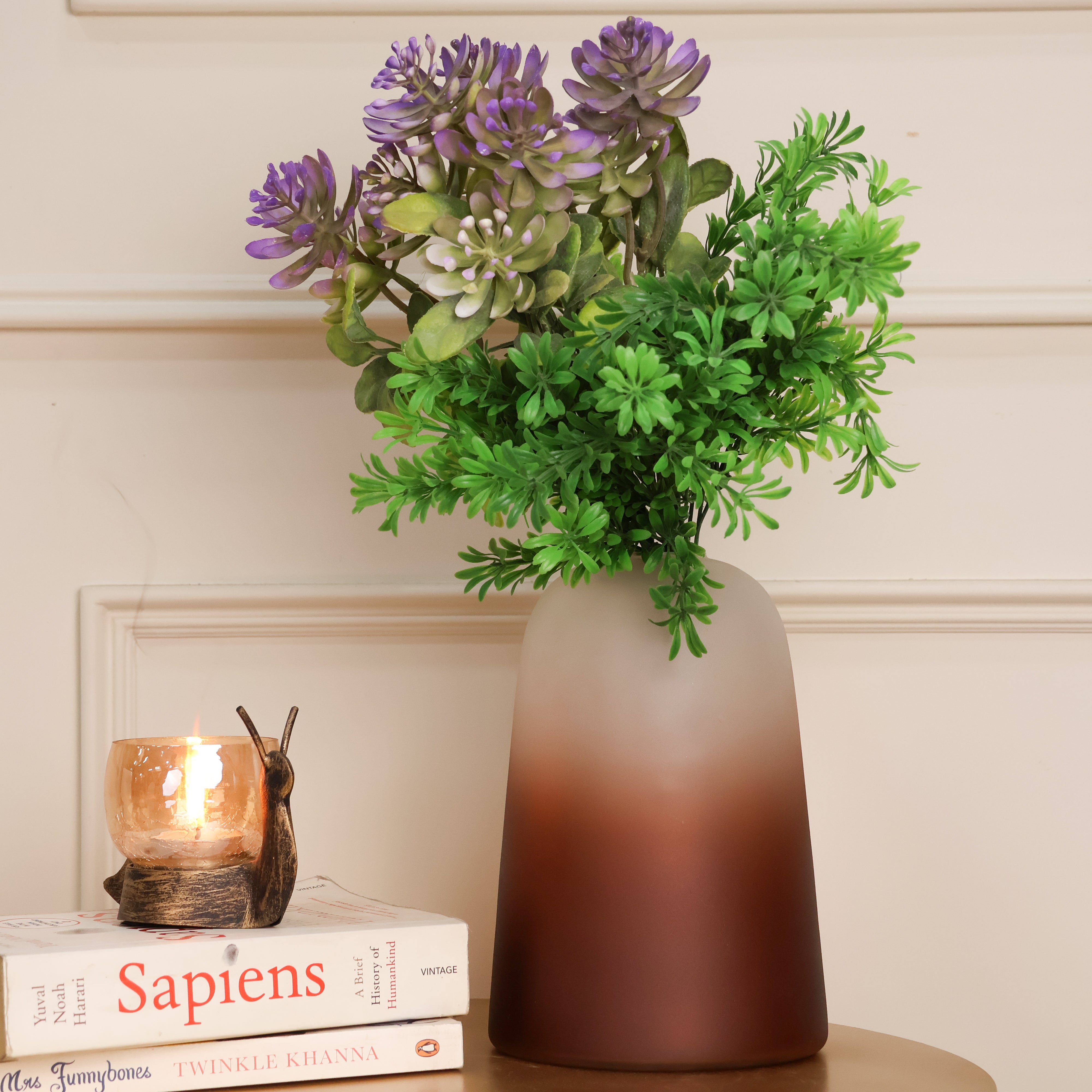 Frosted Glass Dome Vase Big