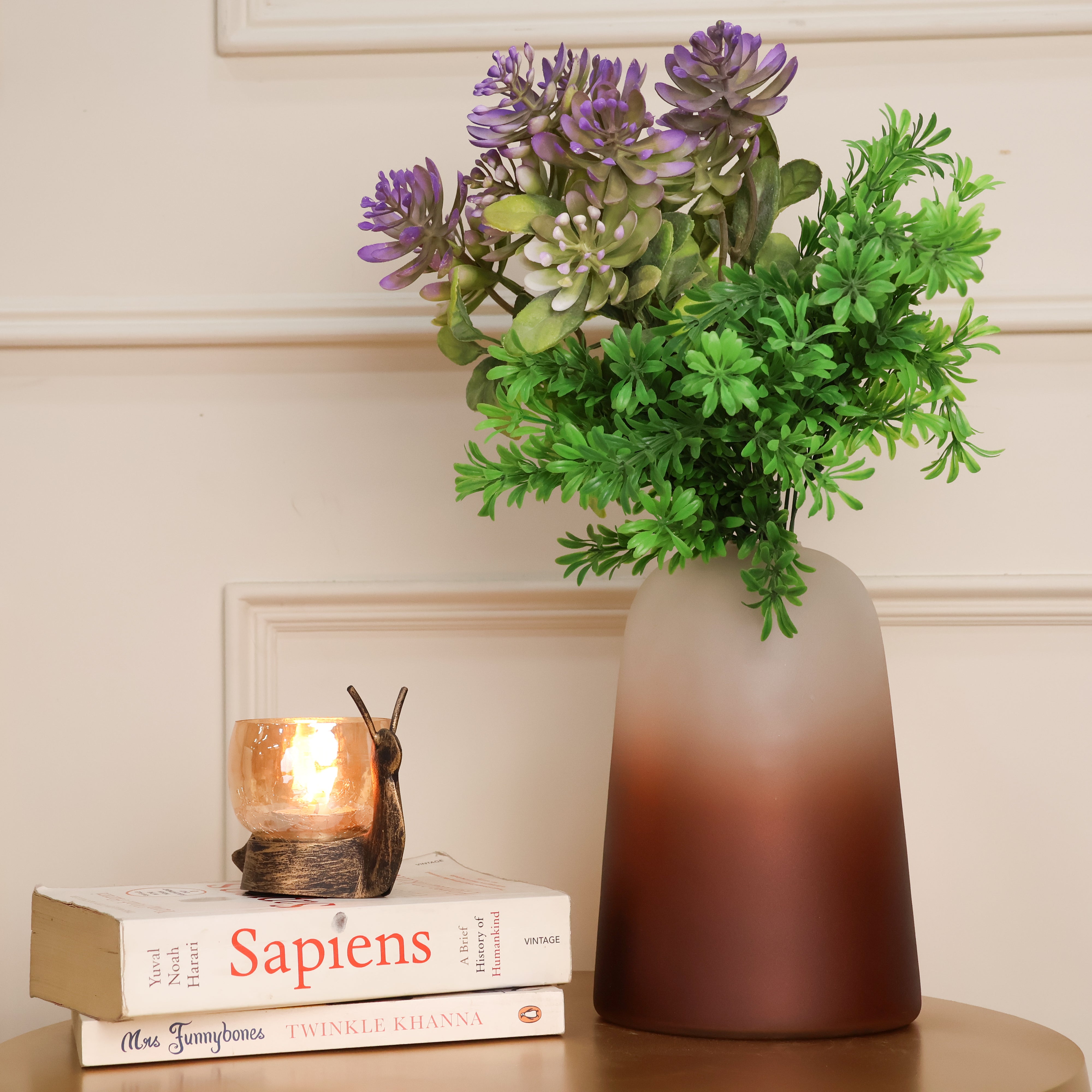 Frosted Glass Dome Vase Big