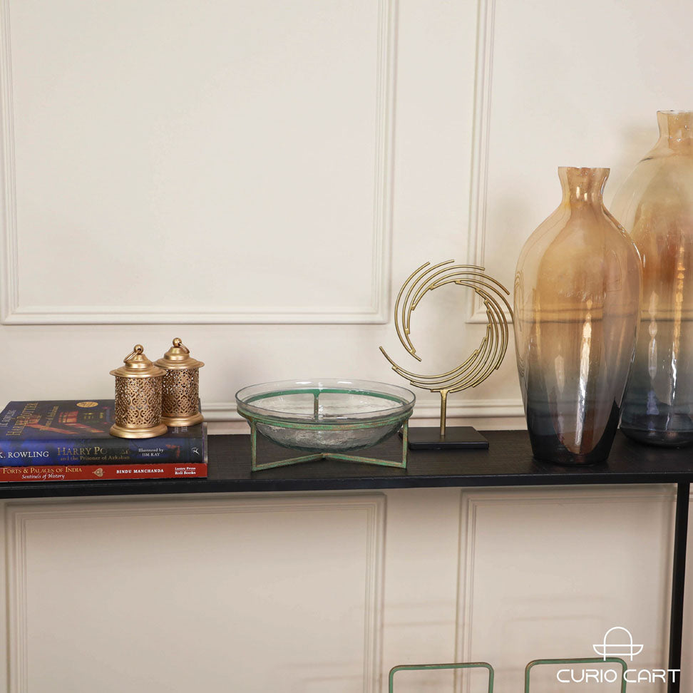 Glass Decorative Bowl with Stand