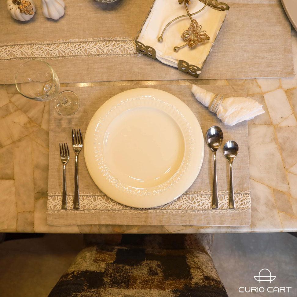 Nuovo Ceramic White Plate - Set of 2 - Curiocart