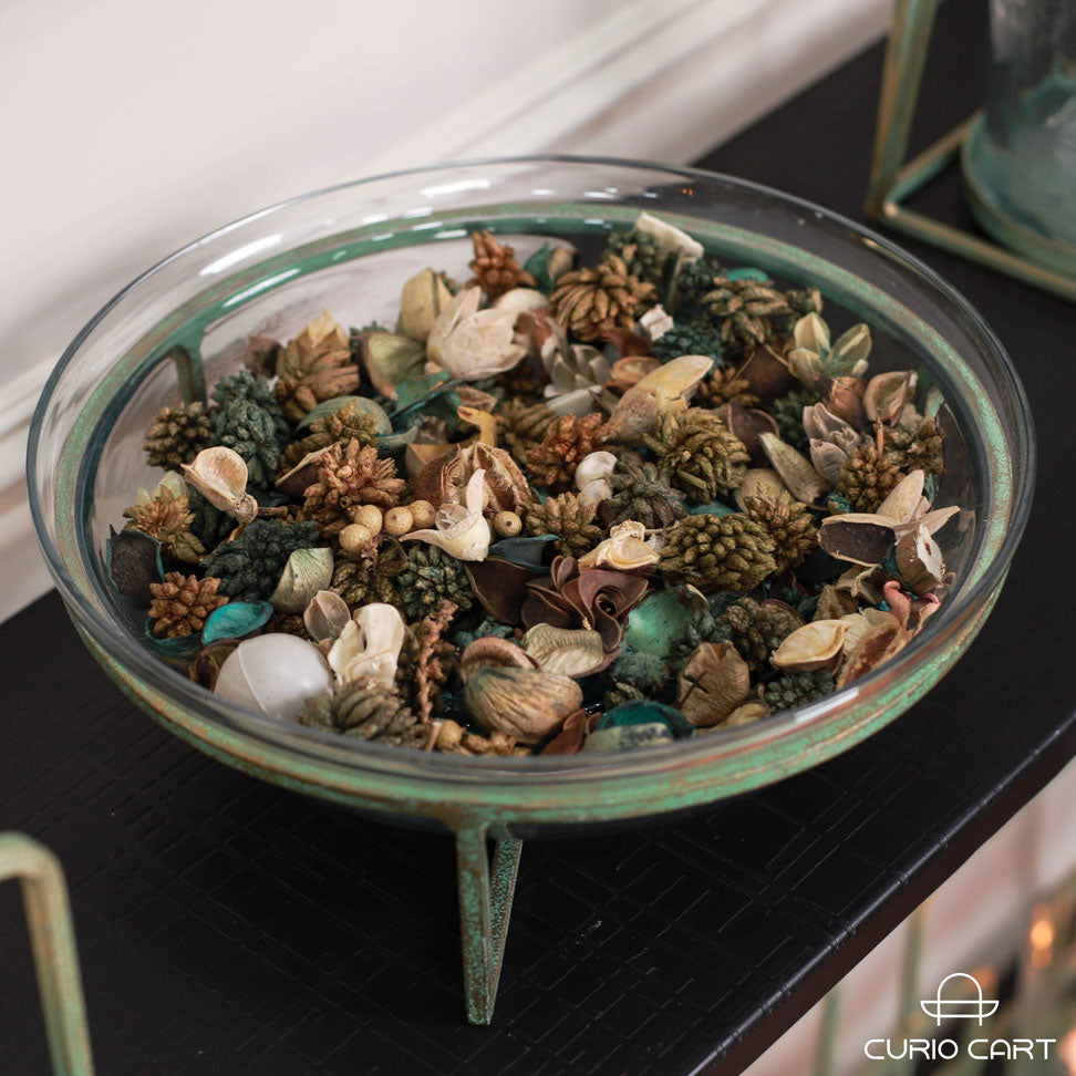 Glass Decorative Bowl with Stand