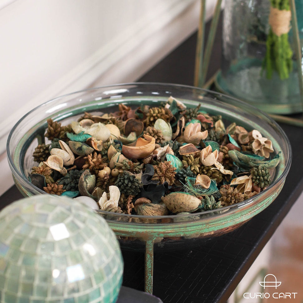 Glass Decorative Bowl with Stand