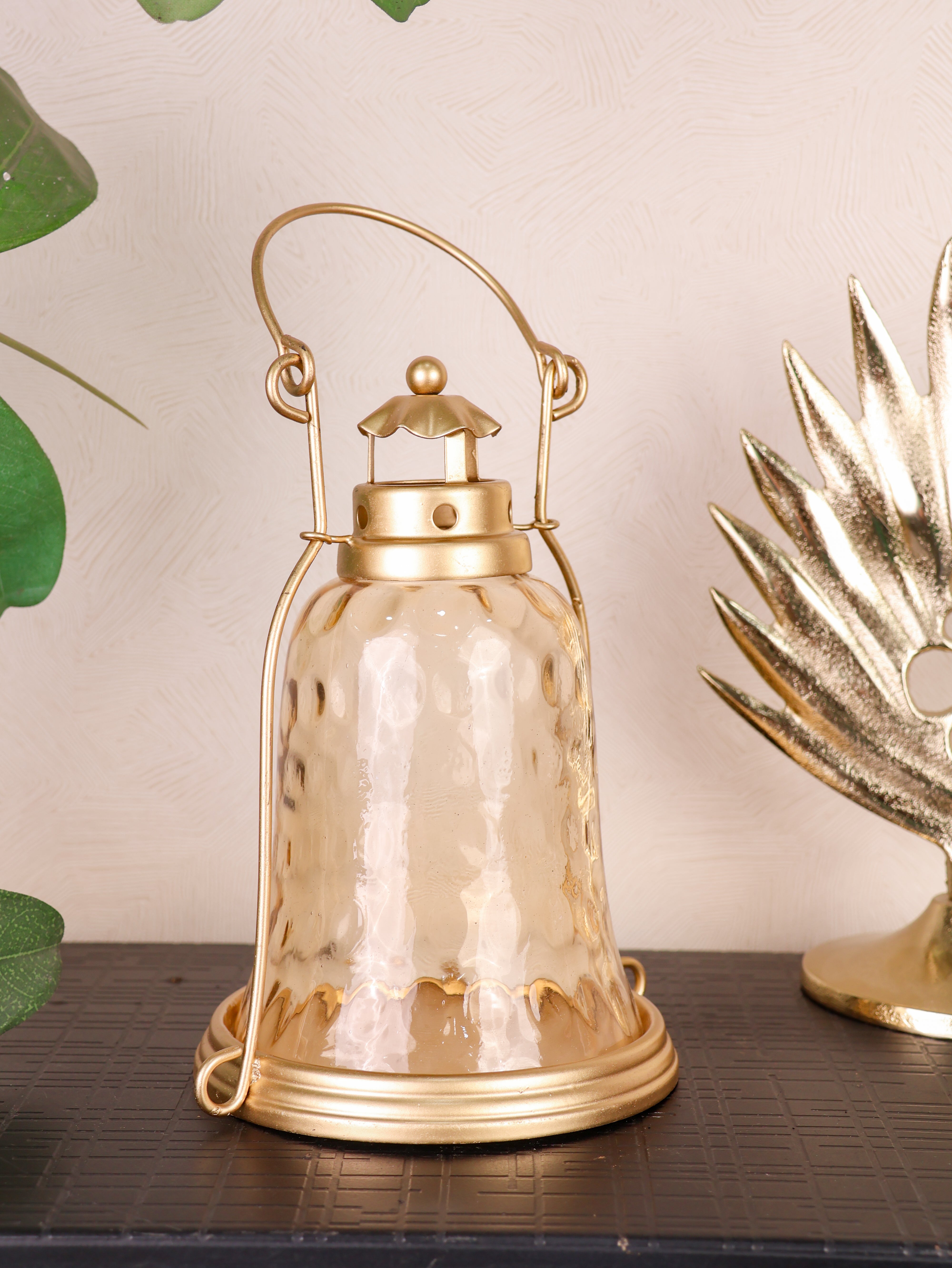 Bell Shaped Gold Lantern - Curiocart