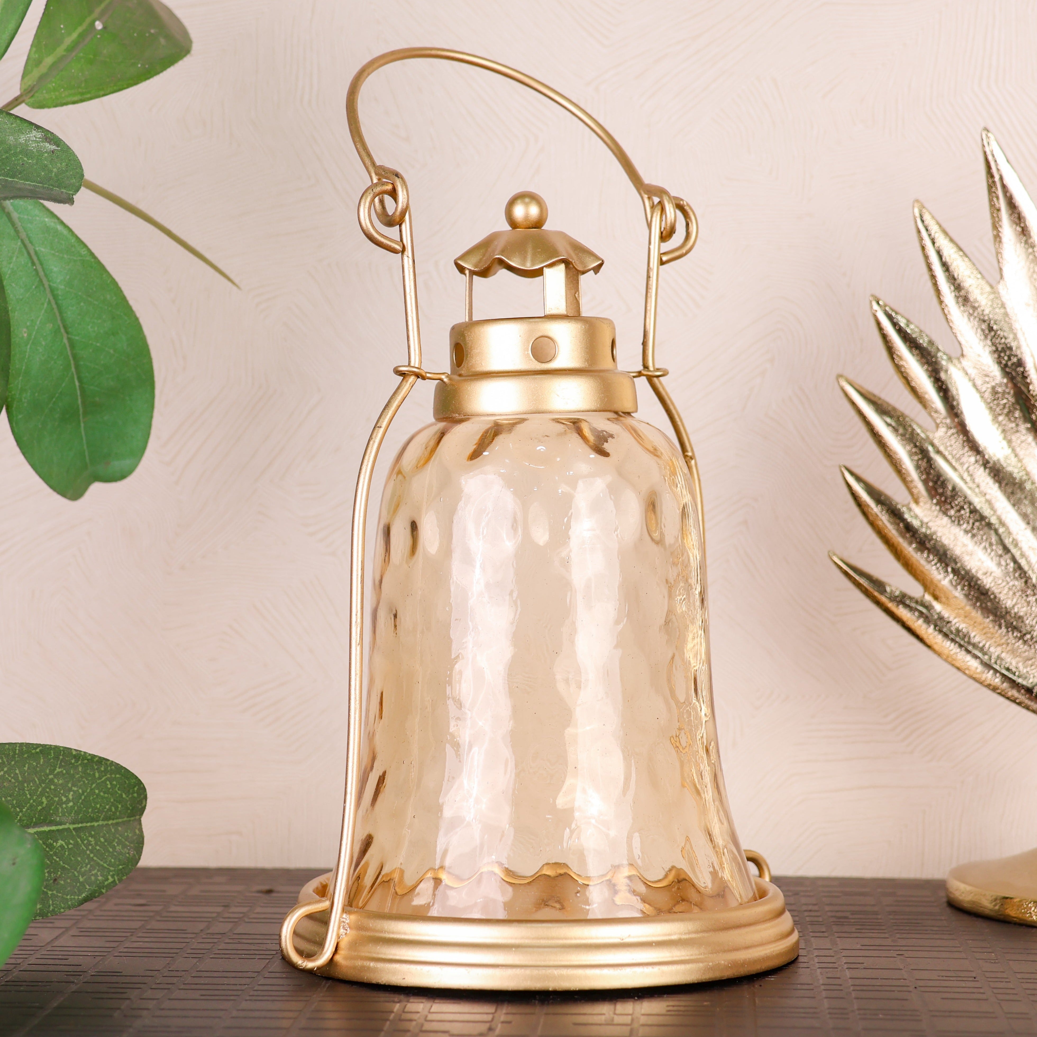 Bell Shaped Gold Lantern - Curiocart